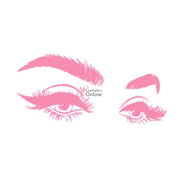 Sablon sticker de perete pentru salon de infrumusetare - J090L - Make-up & Eyelashes Roz